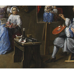 A Picture Gallery with an Artist Painting a Woman and a Girl. Allegory of the Art of Painting by Gillis van Tilborgh - 3_67672ec8b7c995d950163fc4