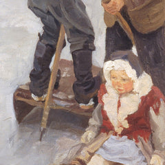 Children skating outside Fåborg by Peter Hansen - 3_67673df6b7c995d95016406a