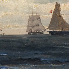 Sailing Ships in the Sound south of Kronborg by C.F. Sørensen - 3_67674c38b7c995d95016417b
