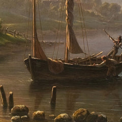 The coast near Vordingborg with the Goose Tower early in the morning by J.P. Møller - 3_67674d53b7c995d9501641ad
