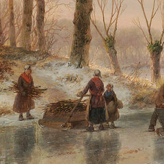 A Frozen Canal near the River Maas by Andreas Schelfhout - 4_66fc596e8213847b6f3579b9