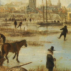 Winter Landscape near a Town with Kolf Players and Horse-Drawn Sleighs by Aert van der Neer - 4_66fdaaf58213847b6f357a7f