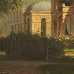 The title translated into English is "The outside Carefree at Kleine Houtweg in Haarlem" by Everhardus Koster - 4_66fe86428213847b6f357c3c