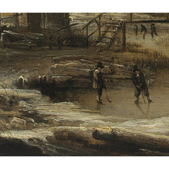 Frozen River with a Footbridge by Aert van der Neer - 4_6716453b3d19ba02d720742a