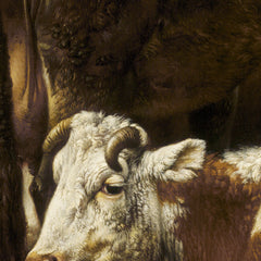 Two Cows and a Young Bull beside a Fence in a Meadow by Paulus Potter - 4_6738ff9f746ff704b89f876b