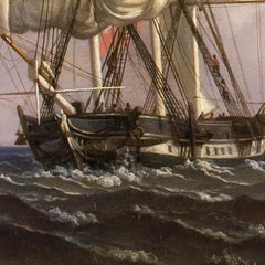 Ships Sailing and Beating up against the Wind in the Sound by Adolph Friedrich Vollmer - 4_67674cf9b7c995d95016419c