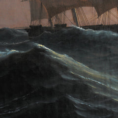 Frigate in a storm with a reefed topsail by Carl Dahl - 4_676752aeb7c995d95016426e