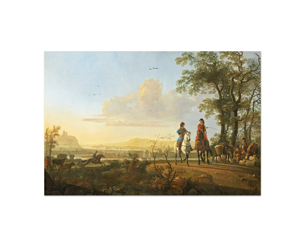 Aelbert Cuyp - Horsemen and Herdsmen with Cattle - Compact / Full Bleed / No Frame - Poster