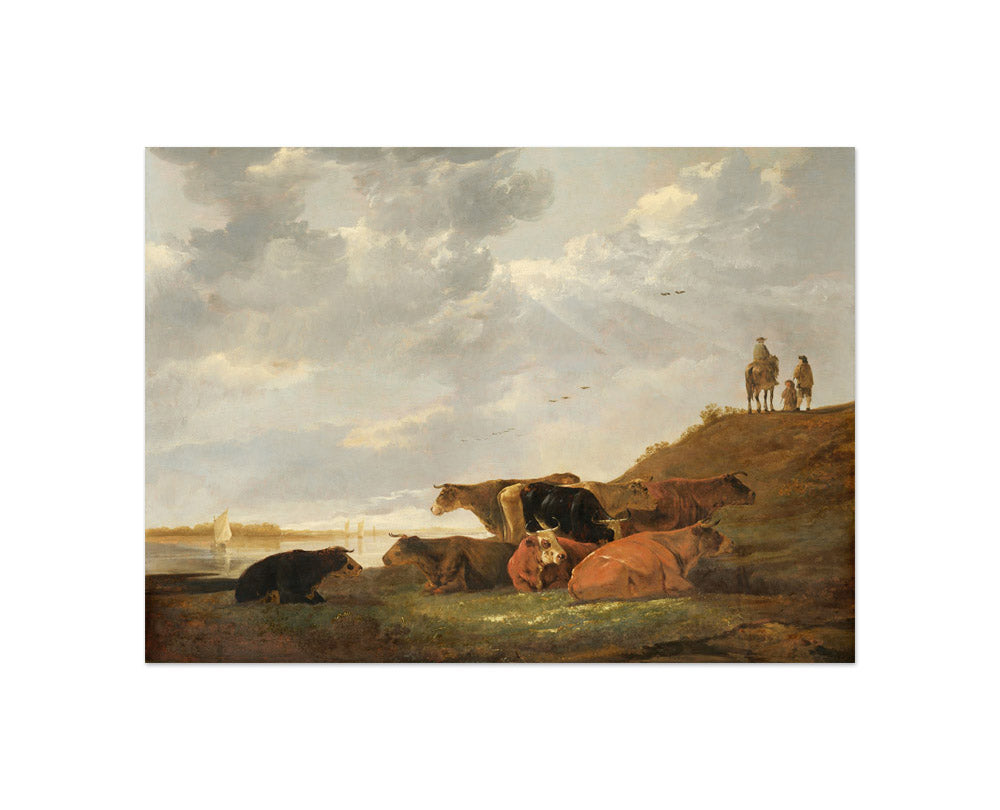 Aelbert Cuyp - River Landscape with Cows - Compact / Full Bleed / No Frame - Poster