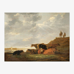 Aelbert Cuyp - River Landscape with Cows - Poster