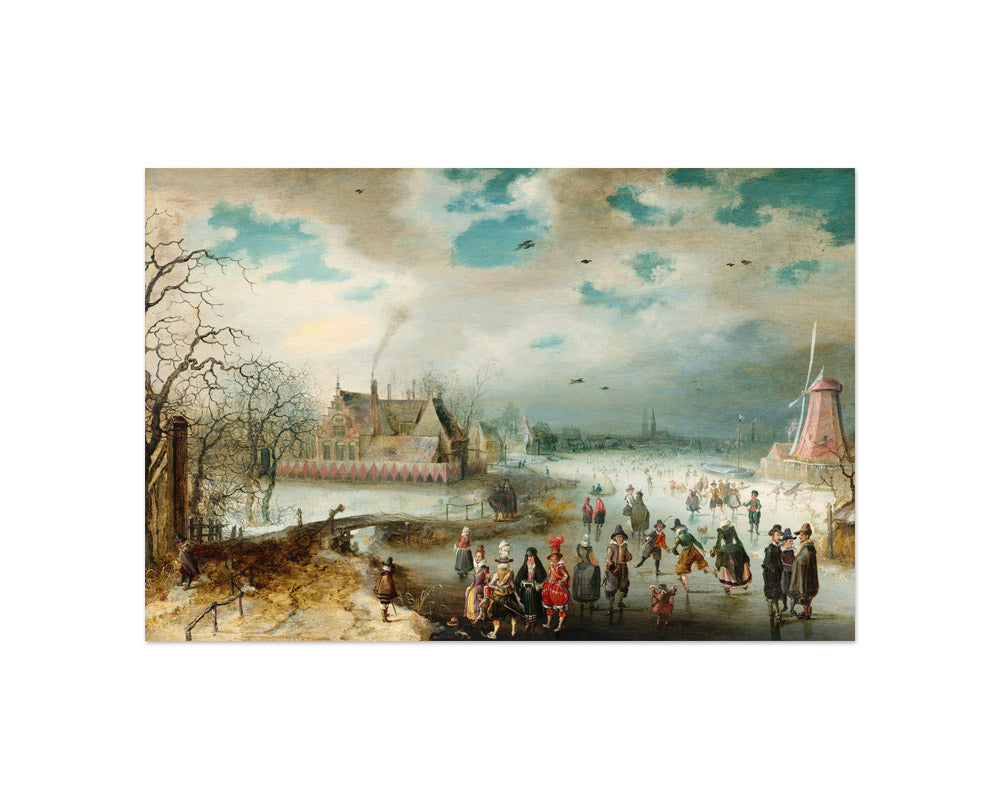 Aert van der Neer - Winter in Holland: Skating Scene - Compact / Full Bleed / No Frame - Poster