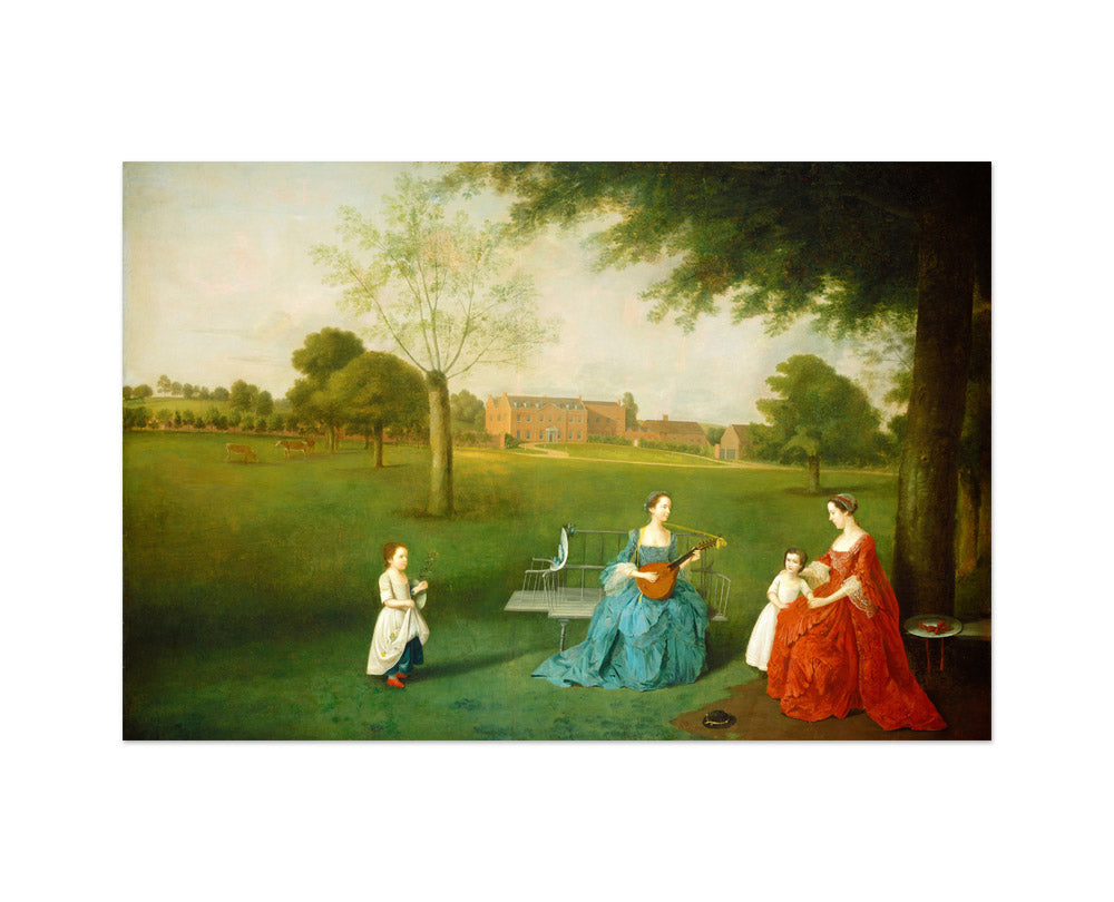 Arthur Devis - Members of the Maynard Family in the Park at Waltons - Medium / Full Bleed / No Frame - Poster
