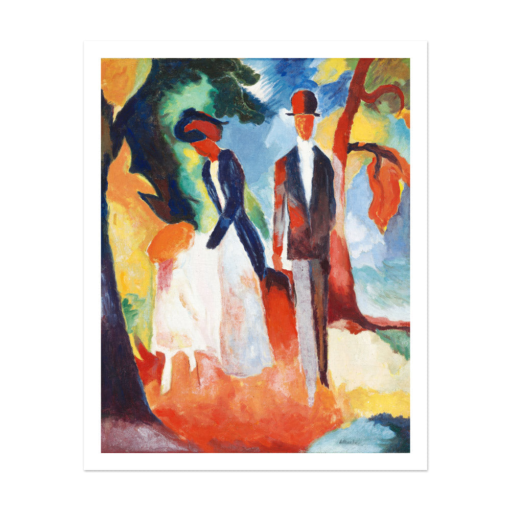August Macke - People by the Blue Lake - Extra Large / With Margin / No Frame - Poster