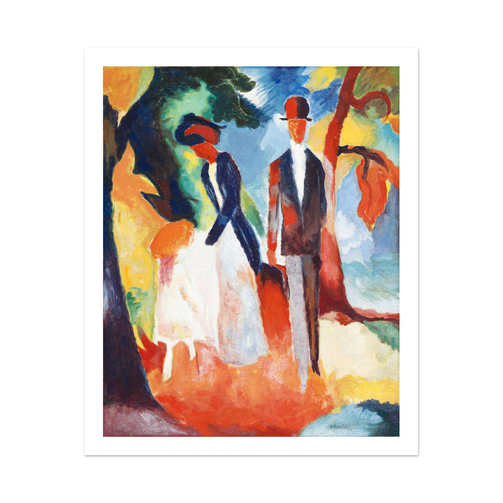 August Macke - People by the Blue Lake - Large / With Margin / No Frame - Poster