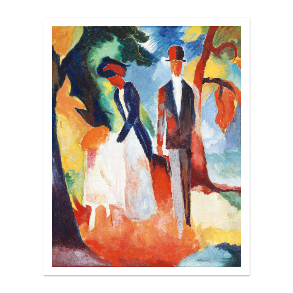 August Macke - People by the Blue Lake - Majestic / With Margin / No Frame - Poster