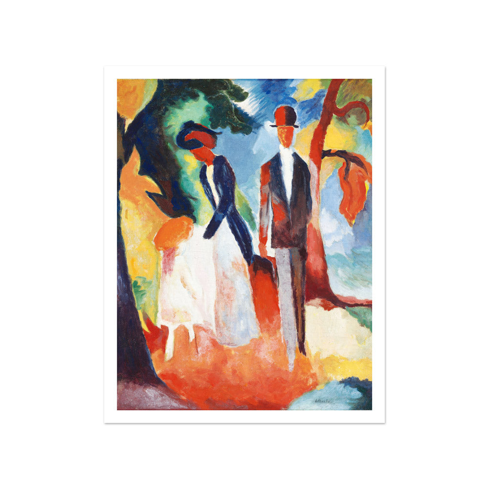 August Macke - People by the Blue Lake - Small / With Margin / No Frame - Poster