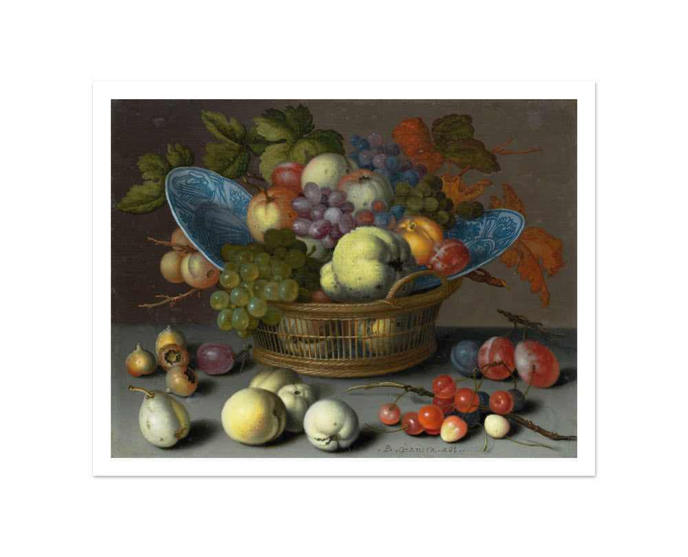 Balthasar van der Ast - Basket of Fruits - Small / With Margin / No Frame - Poster