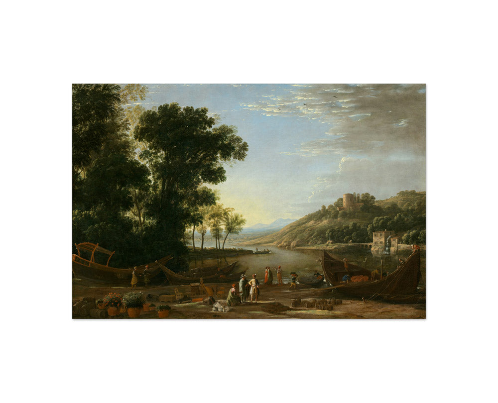 Claude Lorrain - Landscape with Merchants - Compact / Full Bleed / No Frame - Poster