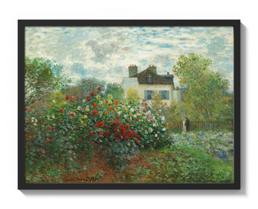 Claude Monet - The Artist’s Garden in Argenteuil (A Corner of the Garden with Dahlias) - Large / Full Bleed / Black