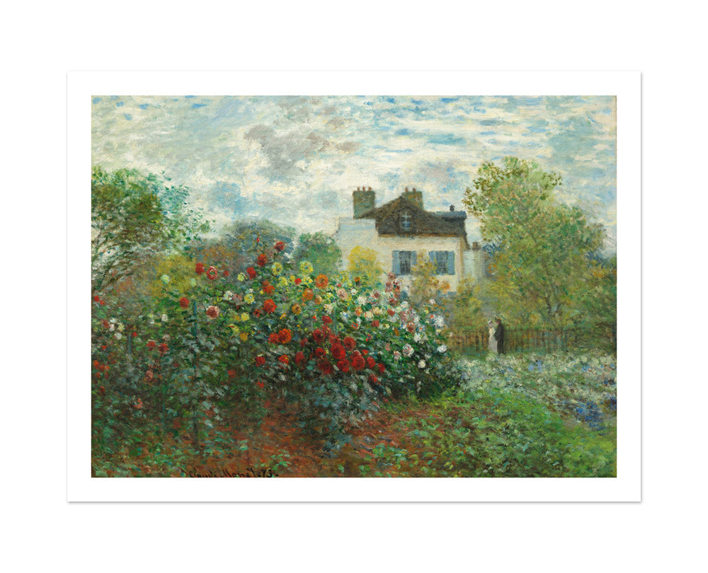 Claude Monet - The Artist’s Garden in Argenteuil (A Corner of the Garden with Dahlias) - Large / With Margin