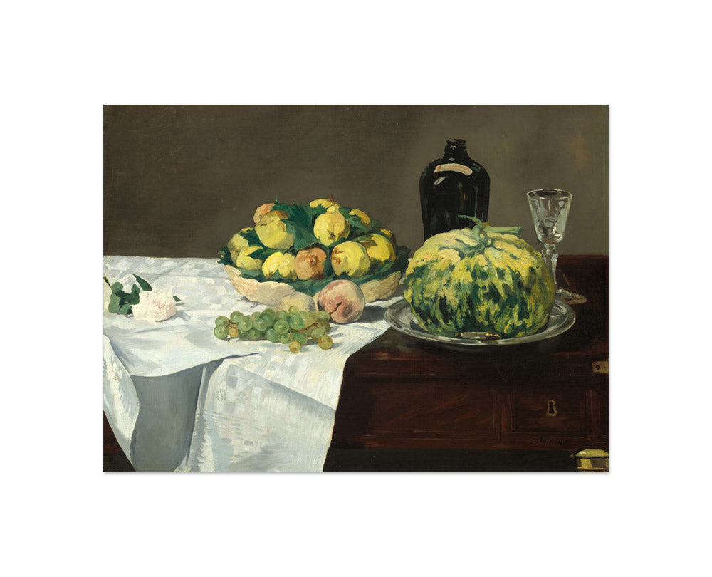 Edouard Manet - Still Life with Melon and Peaches - Compact / Full Bleed / No Frame - Poster