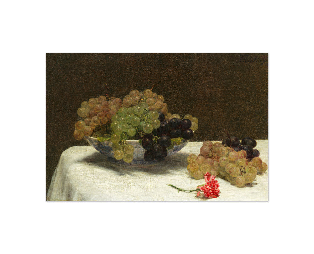 Henri Fantin-Latour - Still Life with Grapes and a Carnation - Compact / Full Bleed / No Frame - Poster