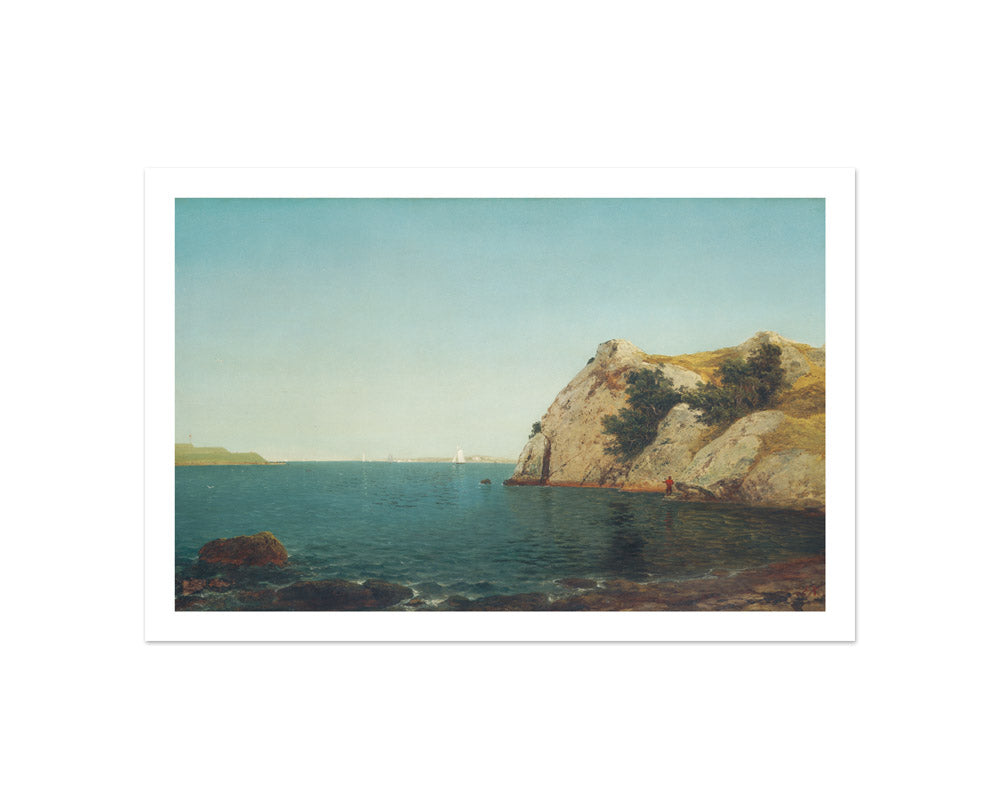 John Frederick Kensett - Beacon Rock Newport Harbor - Compact / With Margin / No Frame - Poster