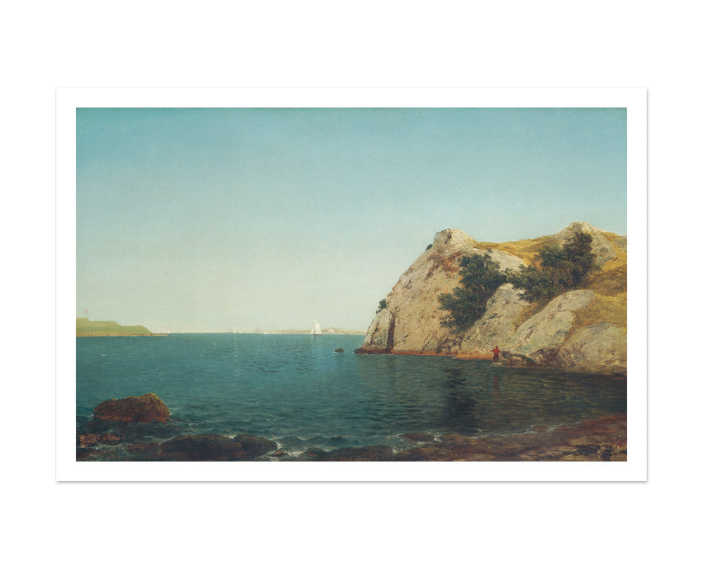 John Frederick Kensett - Beacon Rock Newport Harbor - Extra Large / With Margin / No Frame - Poster