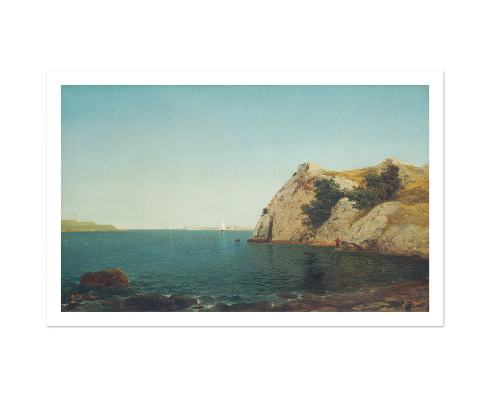 John Frederick Kensett - Beacon Rock Newport Harbor - Large / With Margin / No Frame - Poster