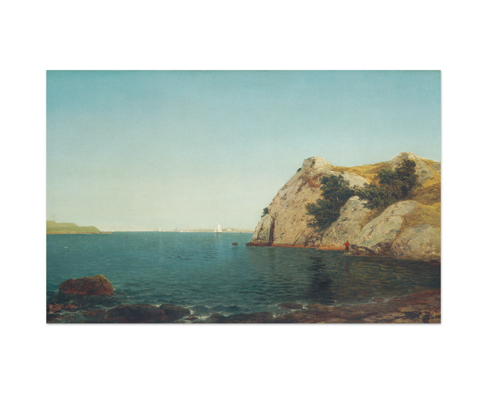 John Frederick Kensett - Beacon Rock Newport Harbor - Large / Full Bleed / No Frame - Poster