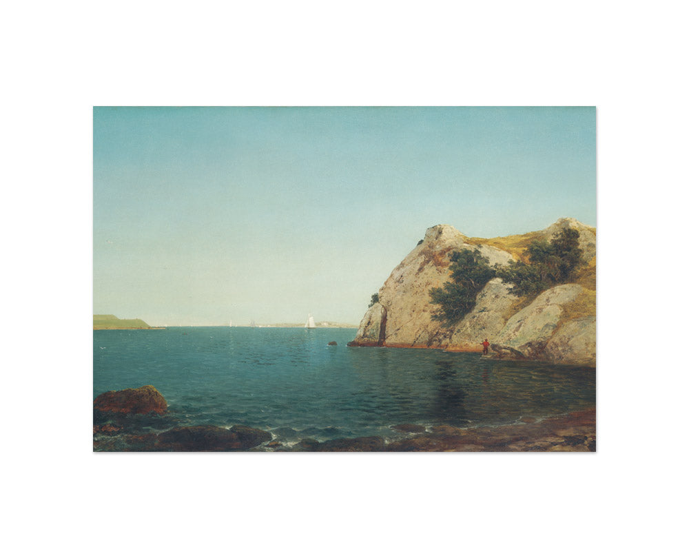 John Frederick Kensett - Beacon Rock Newport Harbor - Small / Full Bleed / No Frame - Poster