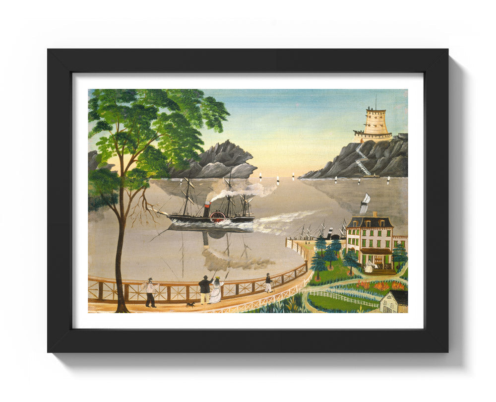 Leila T. Bauman - U.S. Mail Boat - Compact / With Margin / Black Frame - Poster