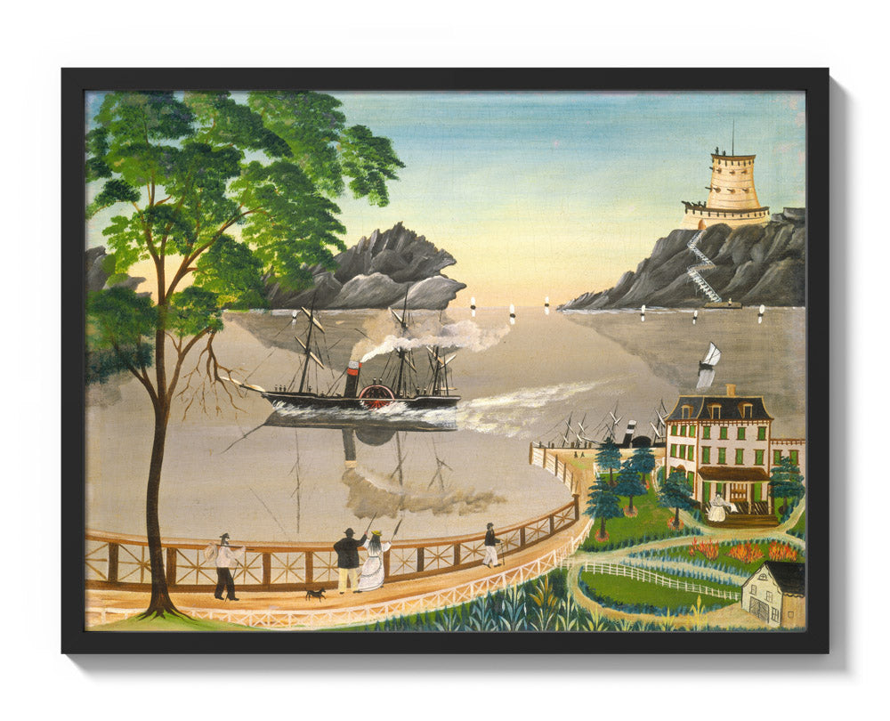 Leila T. Bauman - U.S. Mail Boat - Large / Full Bleed / Black Frame - Poster