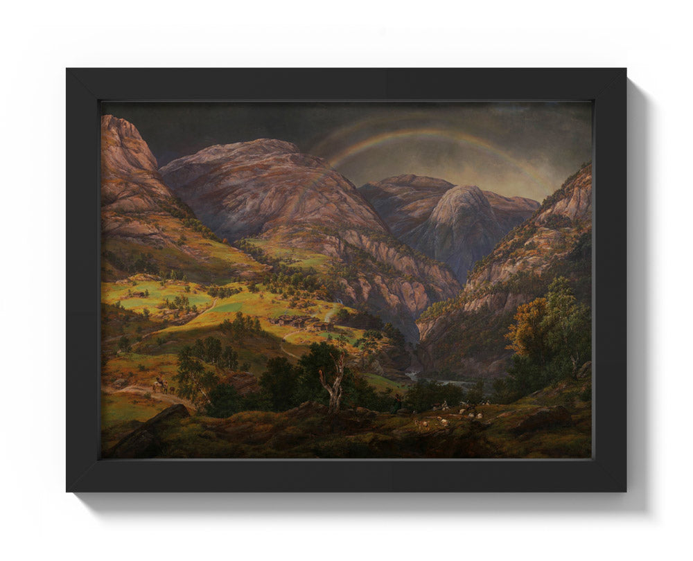 View from Stalheim by Johan Christian Dahl - Compact / Full Bleed / Black Frame