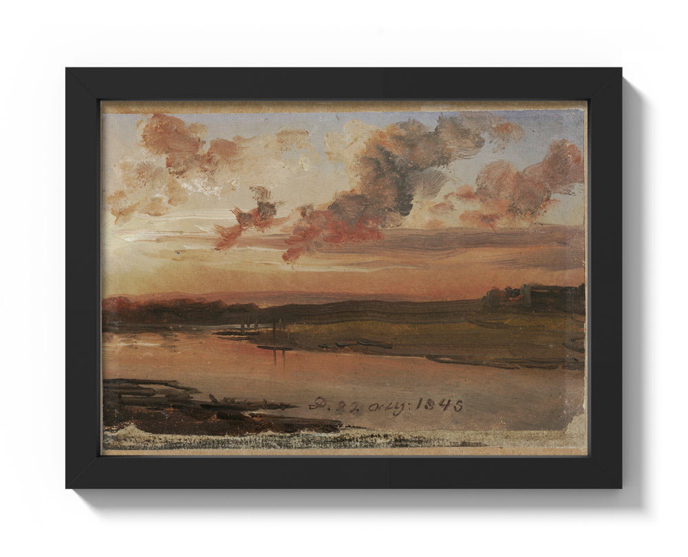 The Elbe in the Evening by Johan Christian Dahl - Compact / Full Bleed / Black Frame