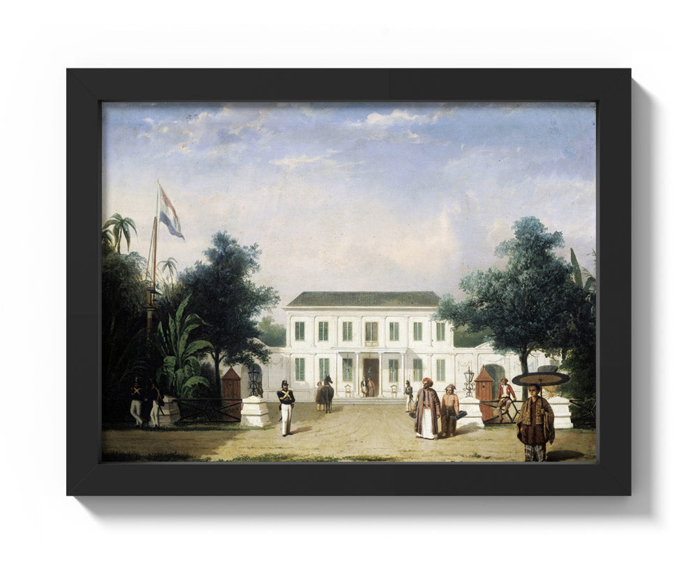 House on the Rijswijk, Batavia (Jalan Veteran) by Ernest Alfred Hardouin - Compact / Full Bleed / Black Frame