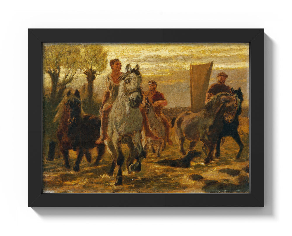 Horse pond by Teutwart Schmitson - Compact / Full Bleed / Black Frame