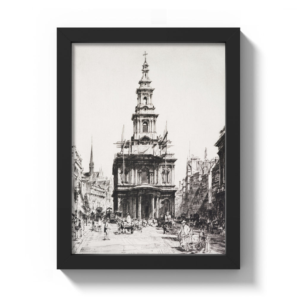 St. Mary le Strand by Francis Dodd - Compact / Full Bleed / Black Frame