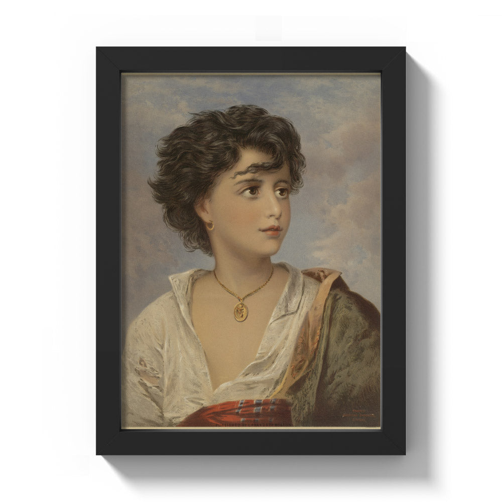 Gustav Karl Ludwig Richter - Neapolitan Fisher Boy - Compact / Full Bleed / Black Frame
