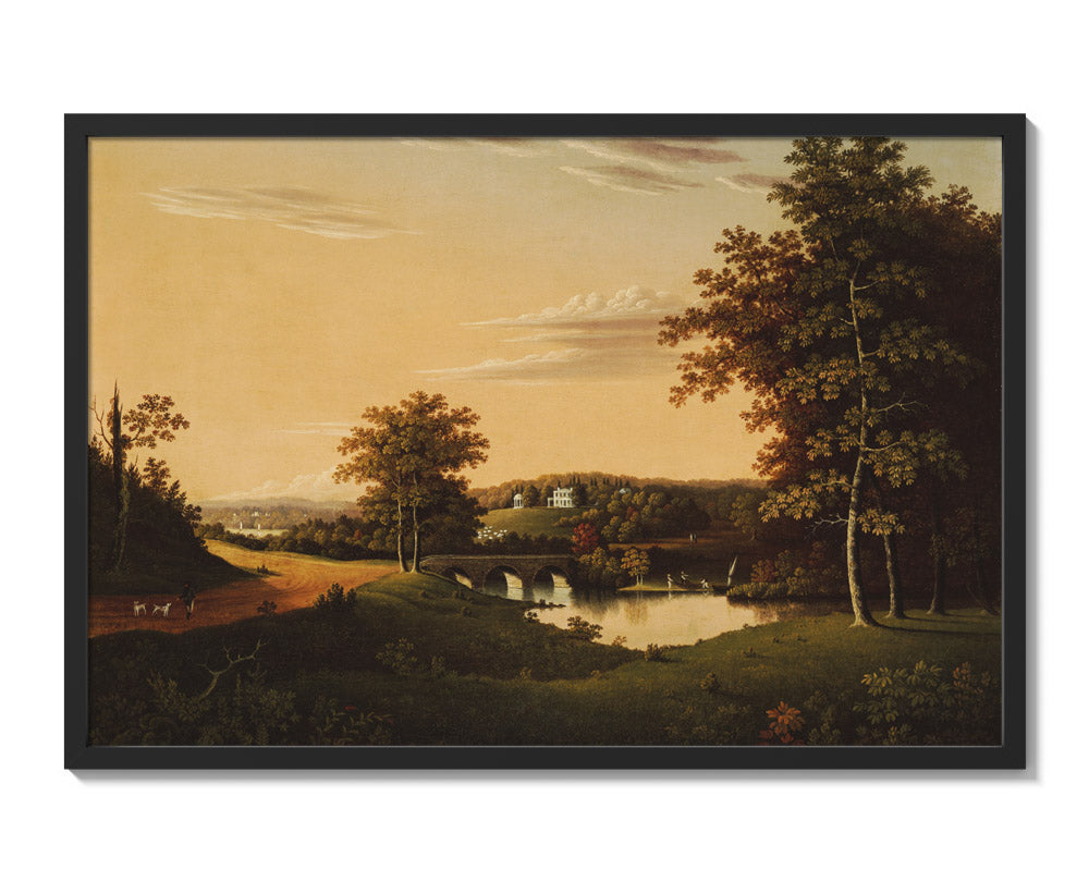 Point Breeze, the Estate of Joseph Napoleon Bonaparte at Bordentown, New Jersey by Charles B. Lawrence - Extra Large / Full Bleed / Black Frame