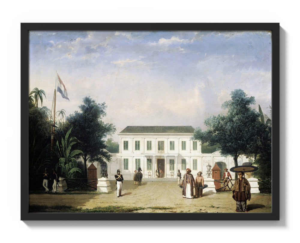 House on the Rijswijk, Batavia (Jalan Veteran) by Ernest Alfred Hardouin - Large / Full Bleed / Black Frame