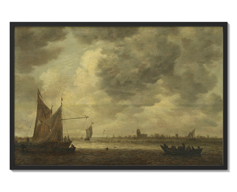 The River Oude Maas near Dordrecht by Jan van Goyen - Majestic / Full Bleed / Black Frame