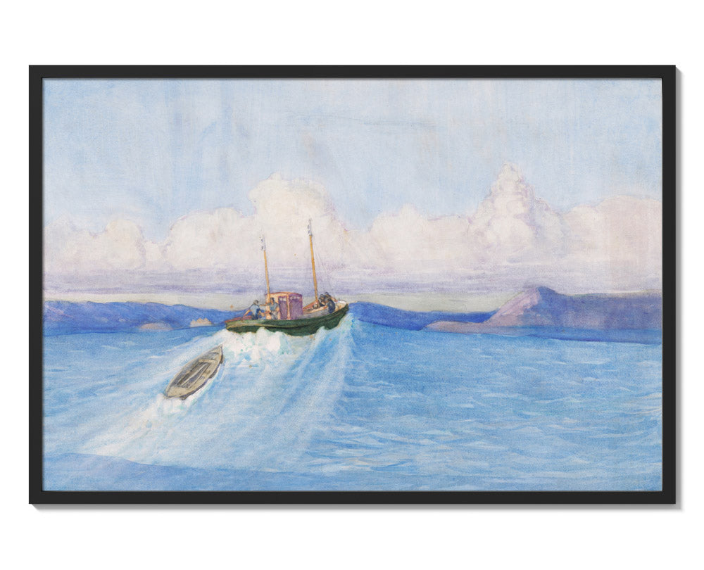 Riding the swell, Wellington Harbour by Dorothy Richmond - Majestic / Full Bleed / Black Frame