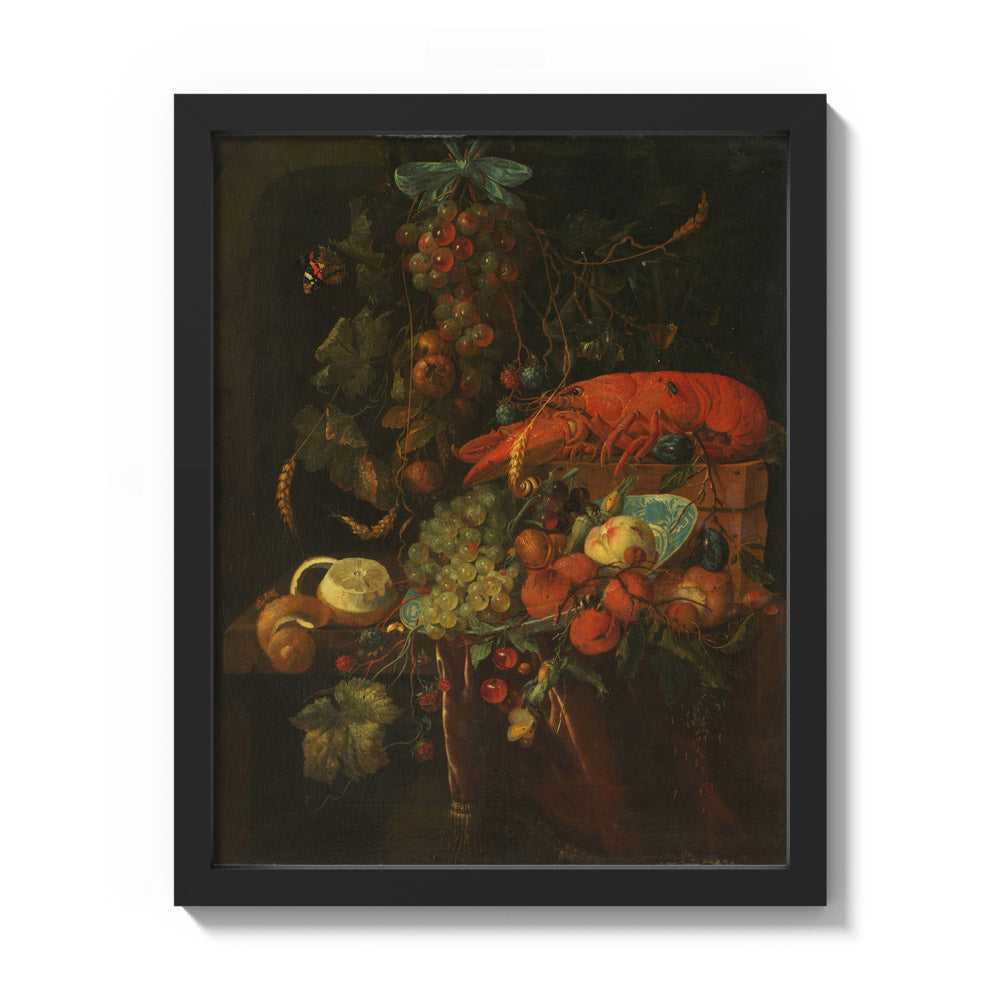 Still Life with Fruit and a Lobster by Jan Davidsz. de Heem - Small / Full Bleed / Black Frame
