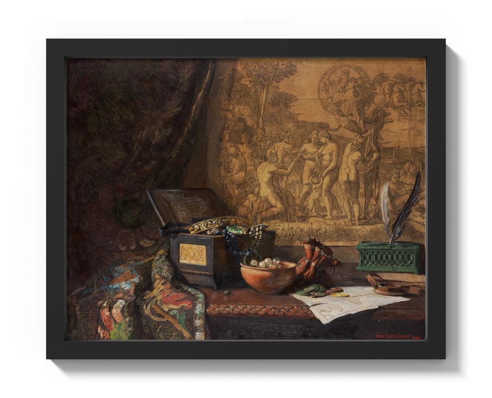 Still life with Judgment of Paris by Hugo Charlemont - Small / Full Bleed / Black Frame