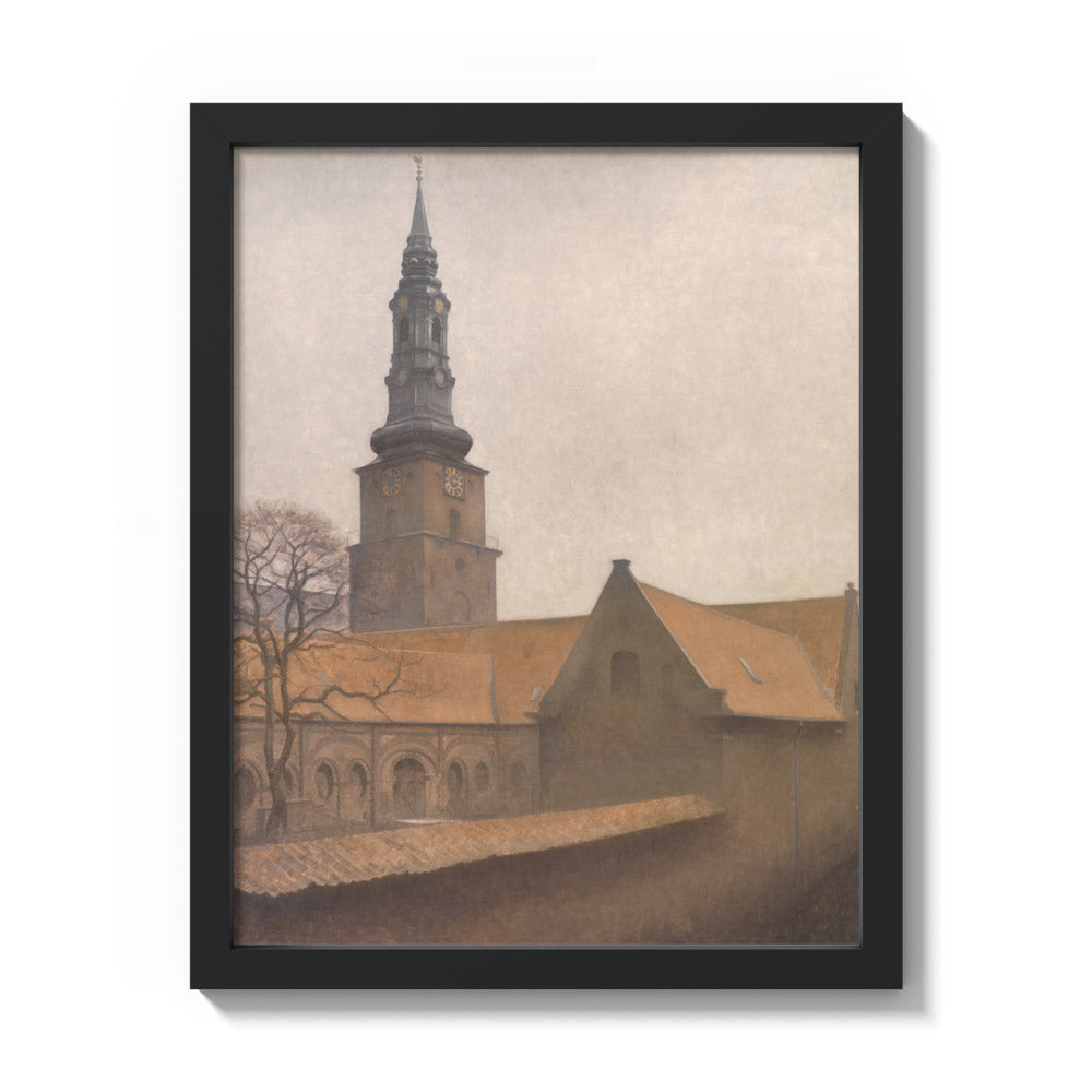 St. Peter's Church, Copenhagen by Vilhelm Hammershøi - Small / Full Bleed / Black Frame