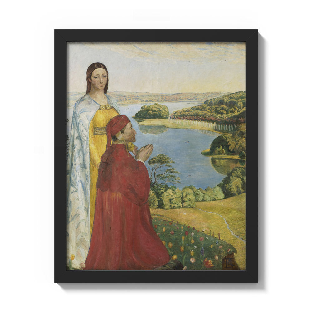 Dante and Beatrice in Paradise by Poul S. Christiansen - Small / Full Bleed / Black Frame