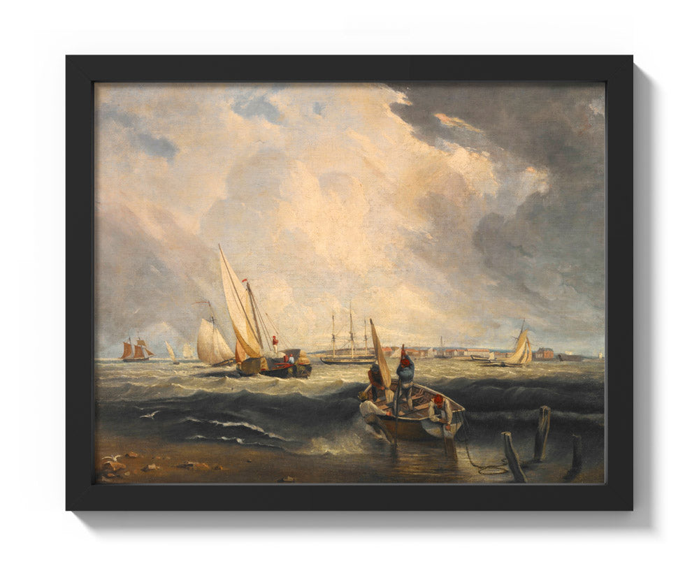 Bligh Sands, Sheerness by Clarkson Stanfield - Small / Full Bleed / Black Frame