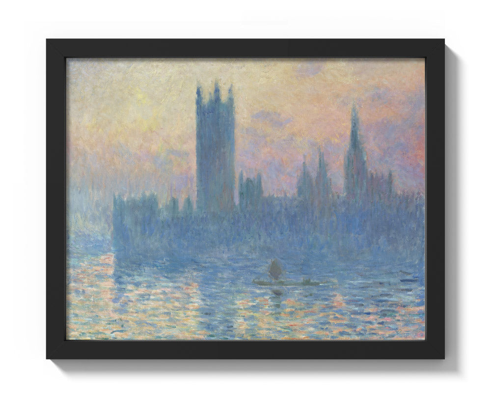 Claude Monet - The Houses of Parliament, Sunset - Small / Full Bleed / Black Frame