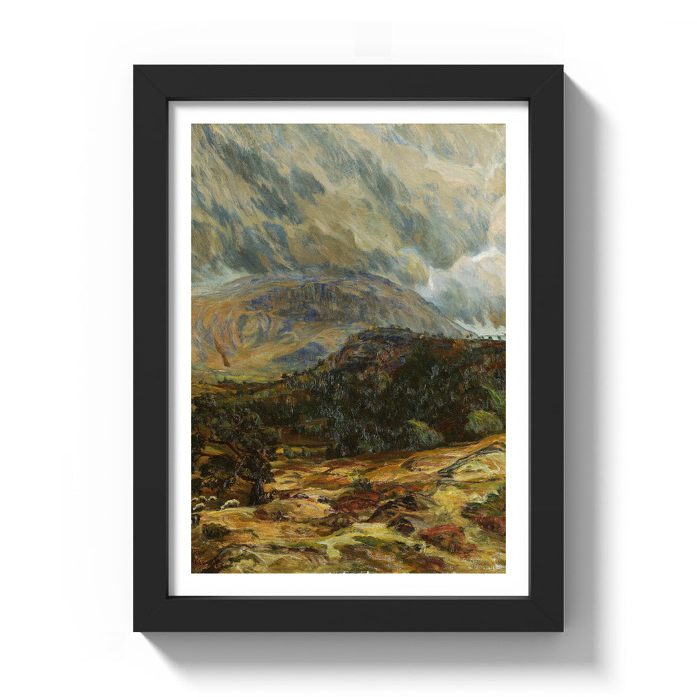 Storm in the Mountain by Kristen Holbø - Compact / With Margin / Black Frame